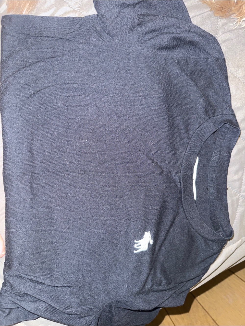 Abercrombie & Fitch Black Short Sleeve Tee with White Moose Logo